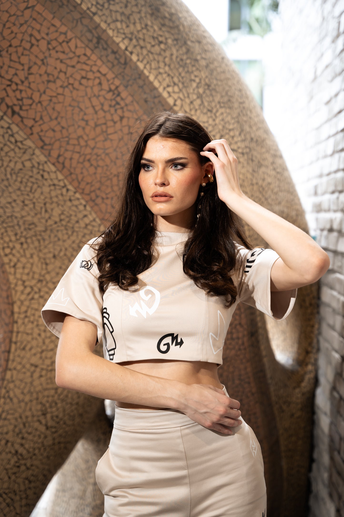 Cocoplum Crop Top Limestone x Adrian Lorenzo